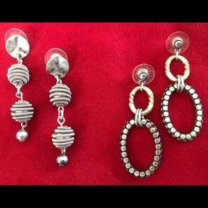 Fun Drop Earrings, 2 Pairs, Sold Together